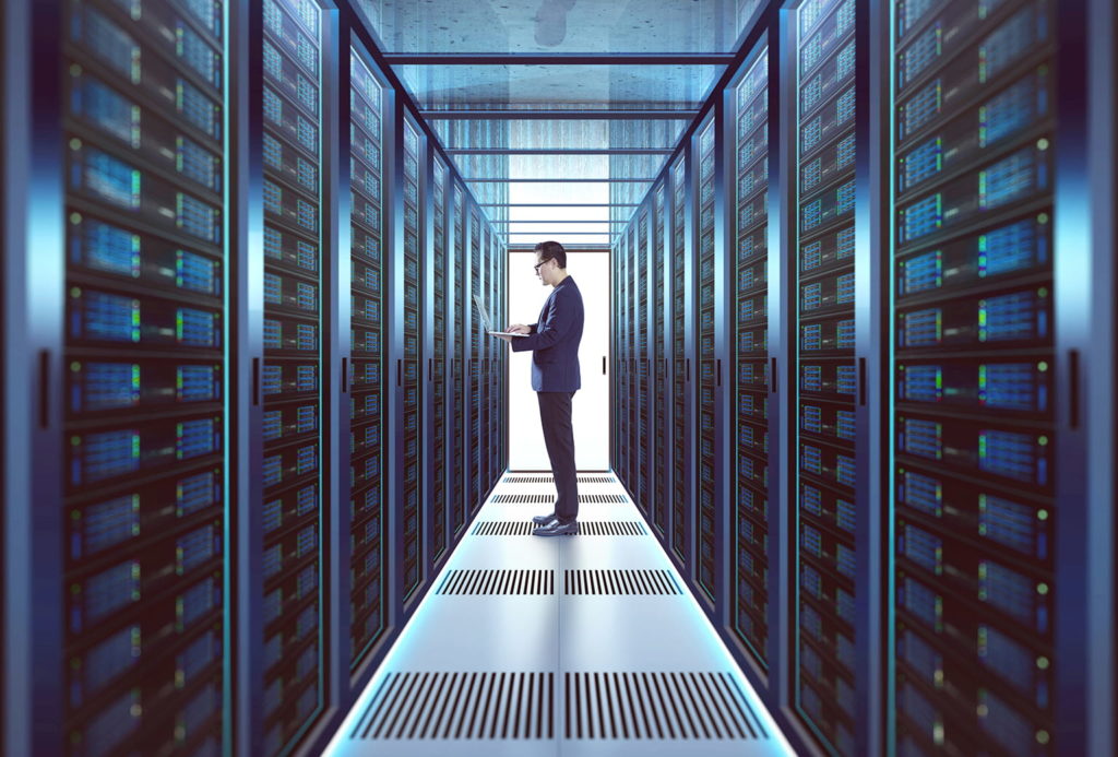 Cloud data centre inside view